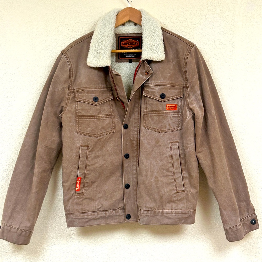 Superdry waxed fleece jacket